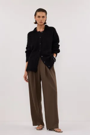 Dissh SALMA BLACK POLO NECK KNIT CARDIGAN