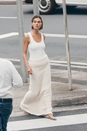 Dissh SALMA IVORY KNIT MAXI SKIRT