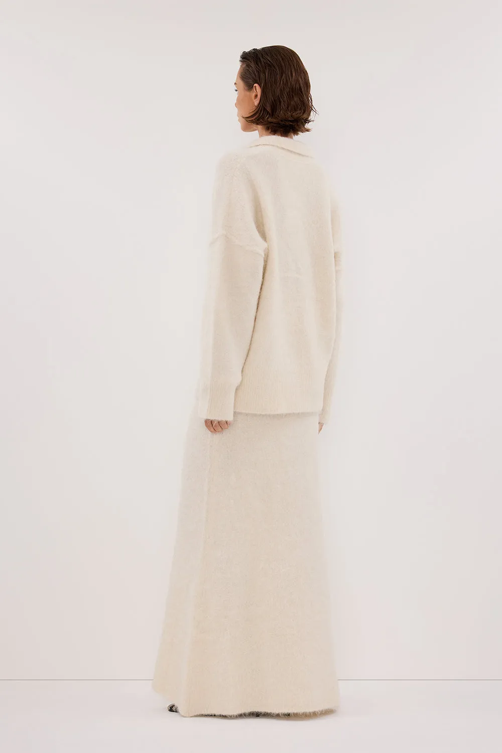 Dissh SALMA IVORY KNIT MAXI SKIRT
