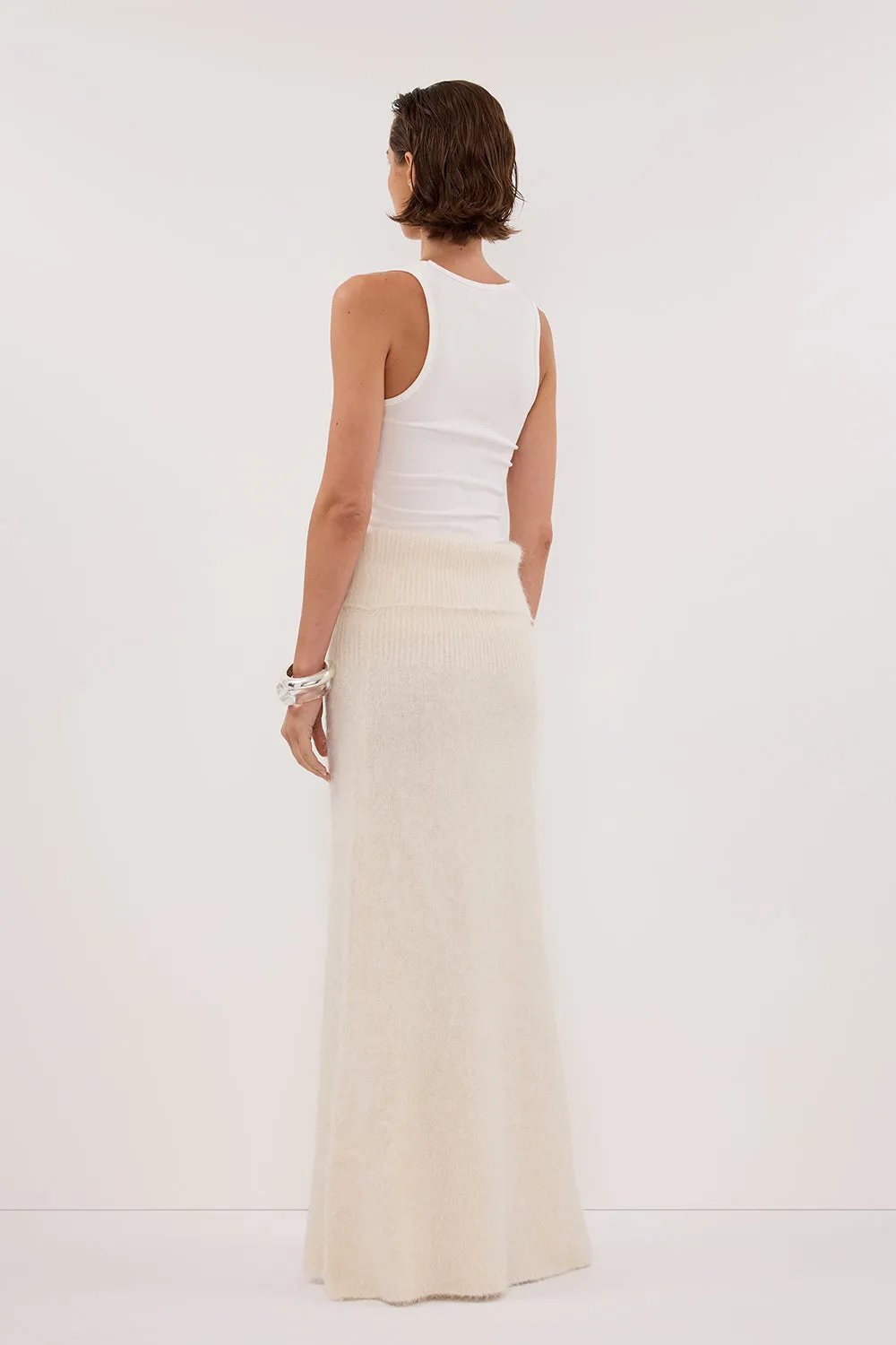 Dissh SALMA IVORY KNIT MAXI SKIRT
