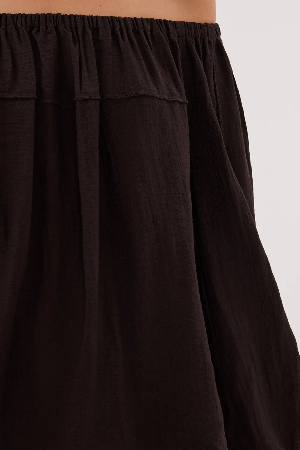 Dissh SHANIYA BITTER CHOC SLEEVED TOP