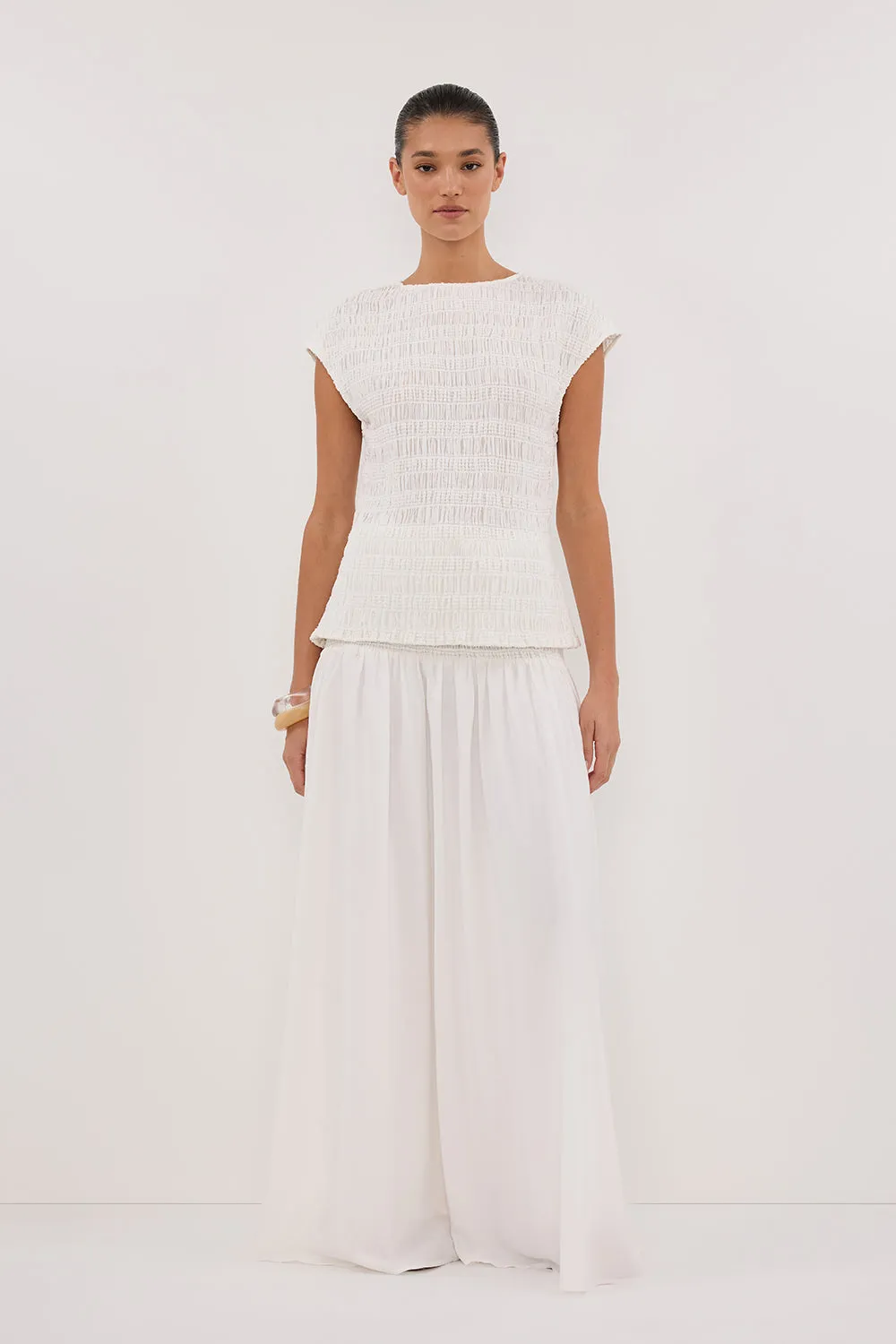 Dissh SIERRA WHITE TEXTURED TOP
