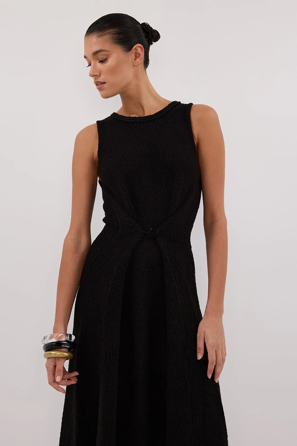 Dissh SUE BLACK KNIT MAXI DRESS