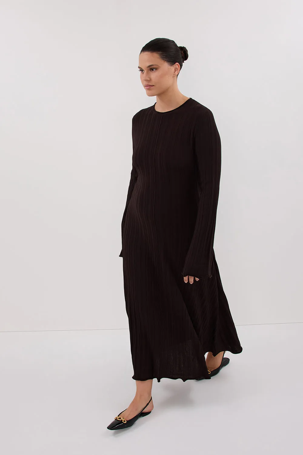 Dissh SYLVIA BITTER CHOC KNIT MIDI DRESS
