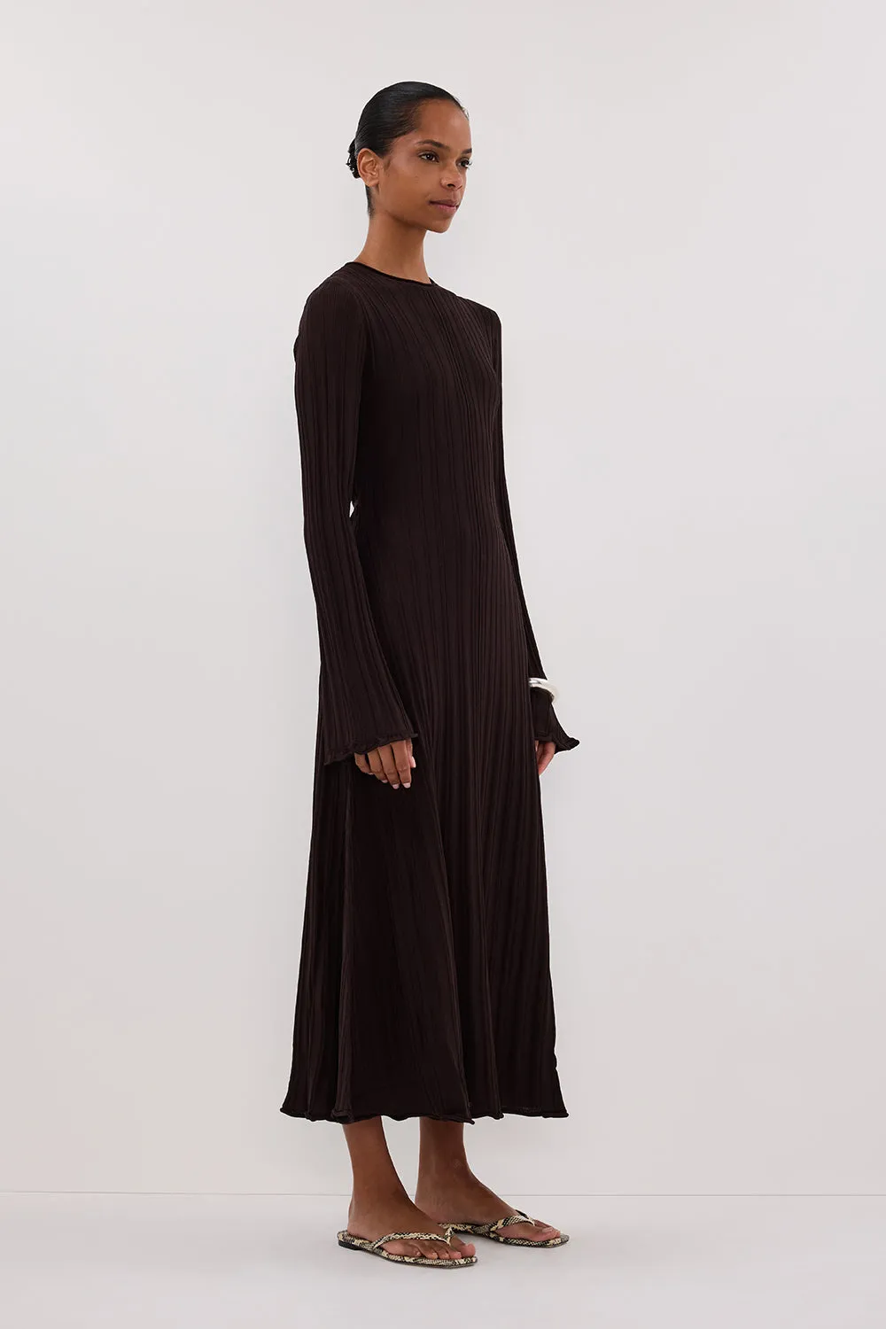 Dissh SYLVIA BITTER CHOC KNIT MIDI DRESS