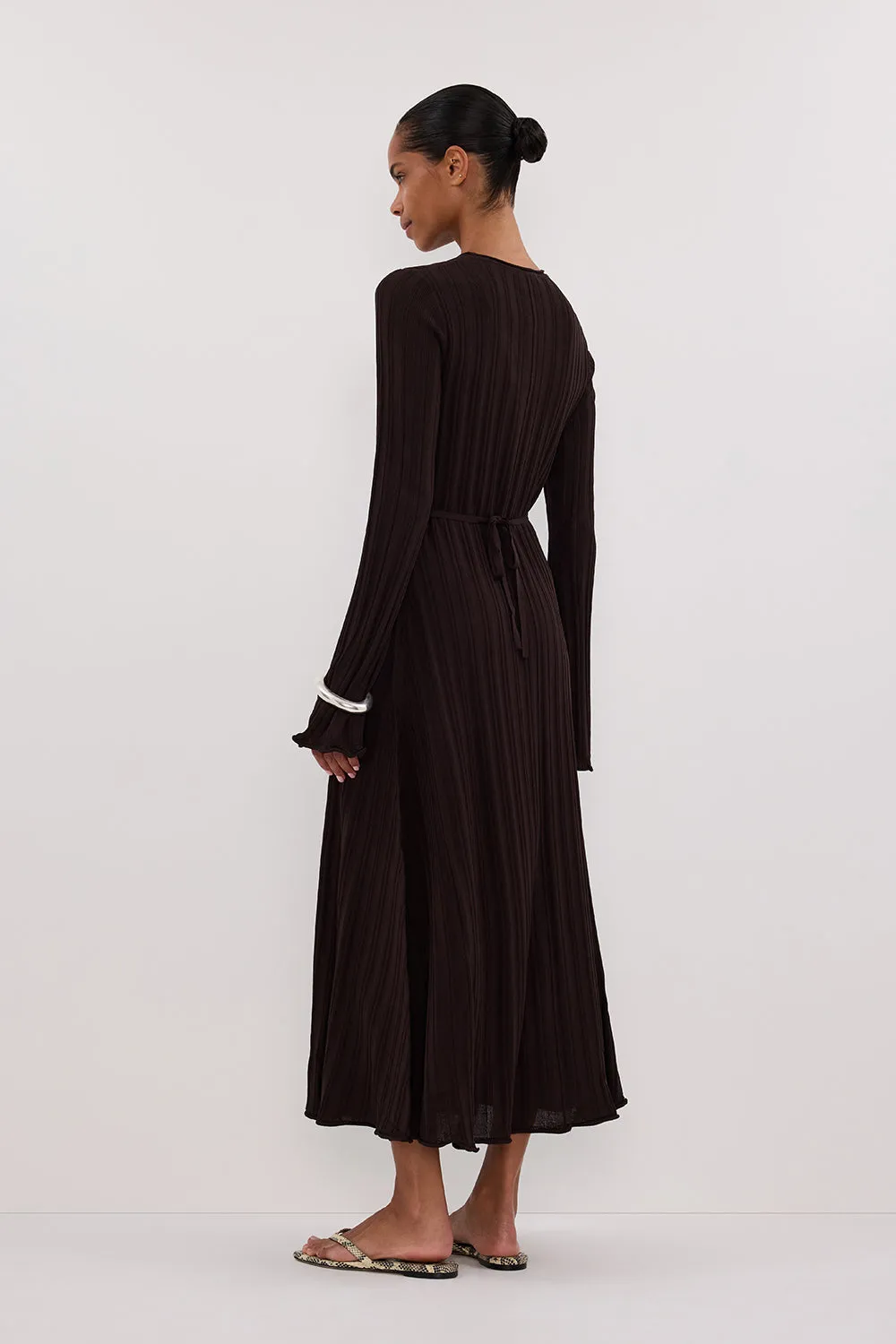 Dissh SYLVIA BITTER CHOC KNIT MIDI DRESS