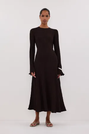 Dissh SYLVIA BITTER CHOC KNIT MIDI DRESS