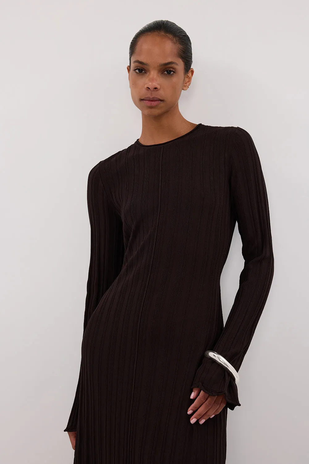 Dissh SYLVIA BITTER CHOC KNIT MIDI DRESS