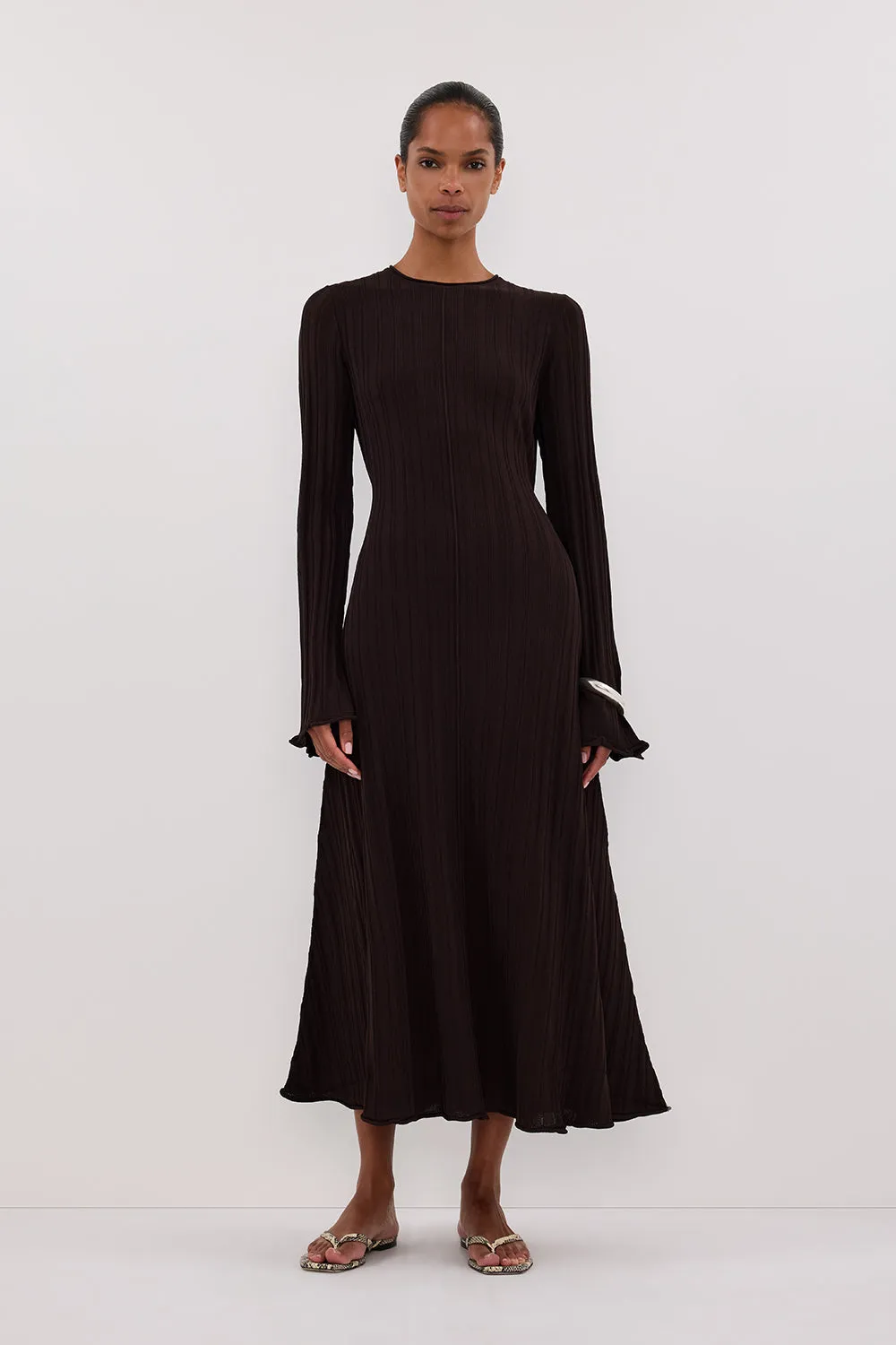 Dissh SYLVIA BITTER CHOC KNIT MIDI DRESS