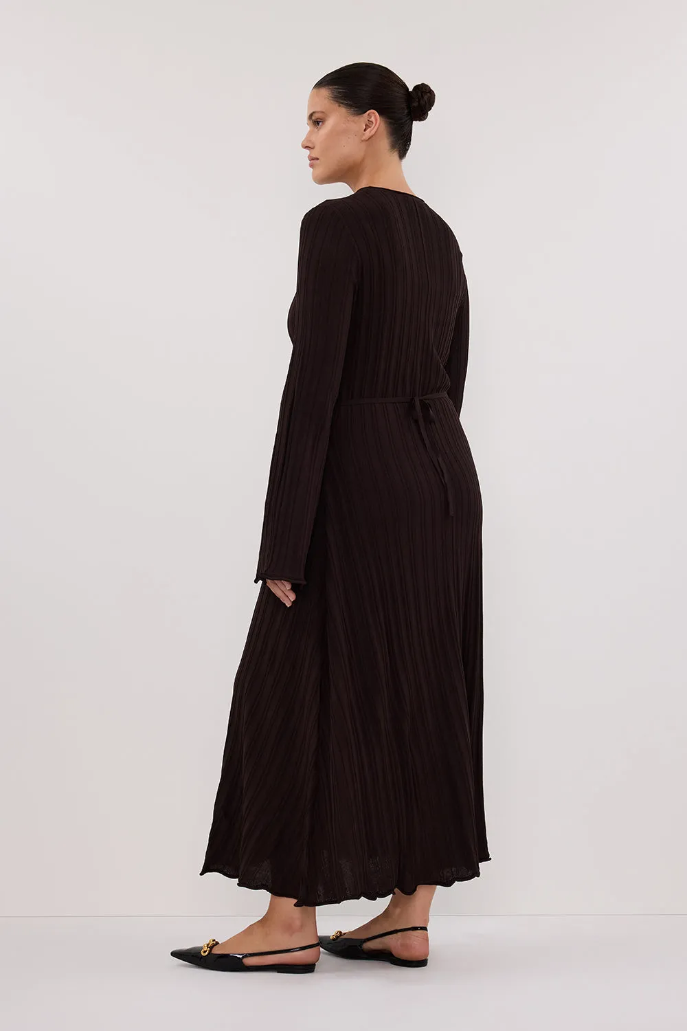 Dissh SYLVIA BITTER CHOC KNIT MIDI DRESS