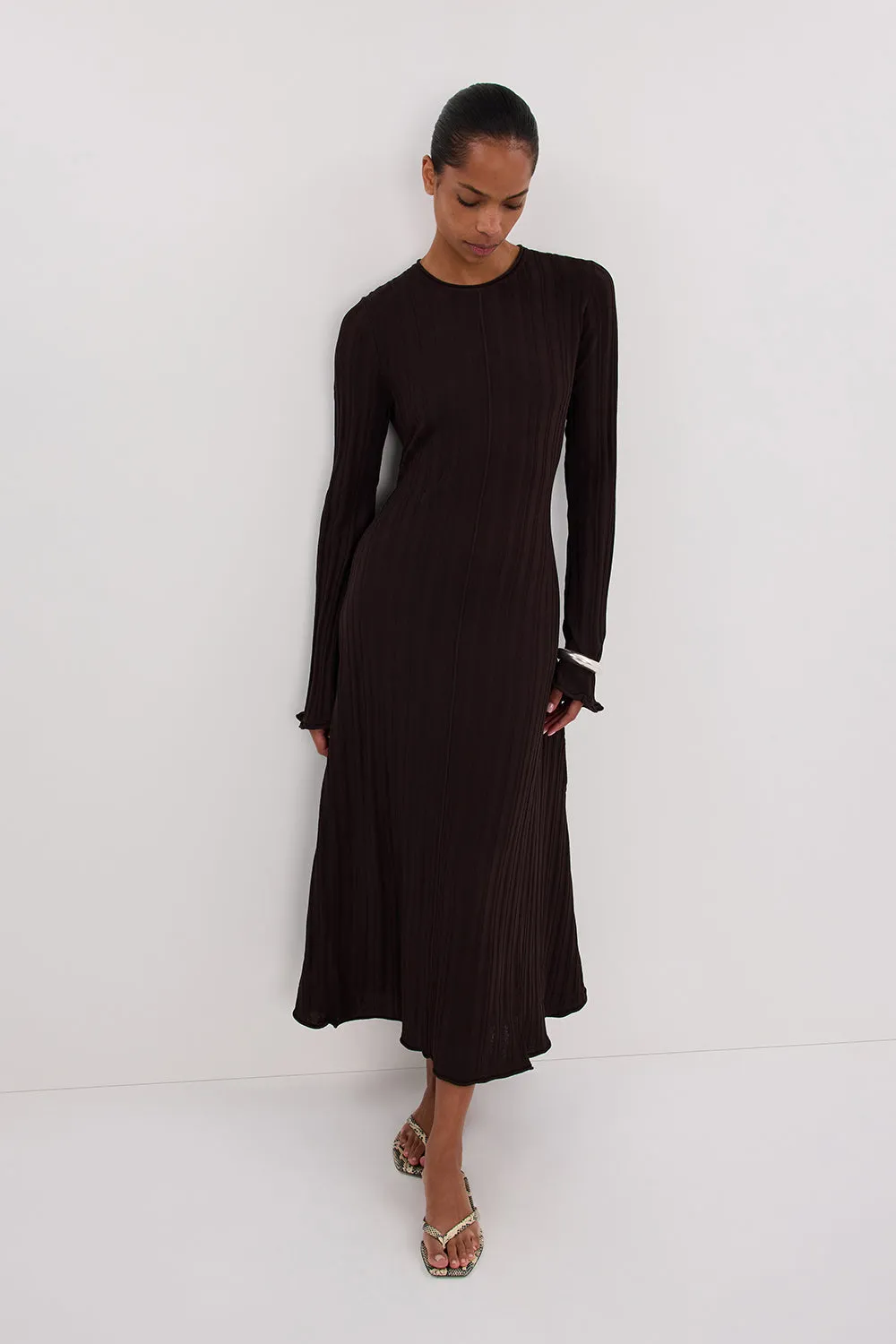 Dissh SYLVIA BITTER CHOC KNIT MIDI DRESS