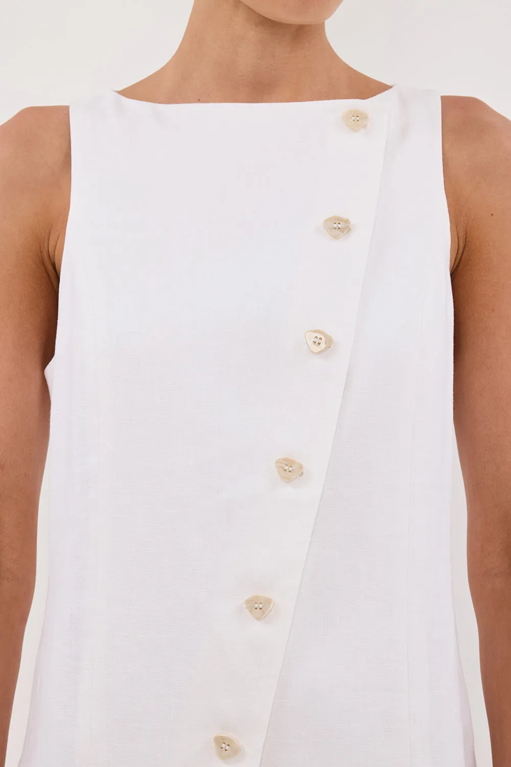 Dissh TOMMY WHITE LINEN MINI DRESS