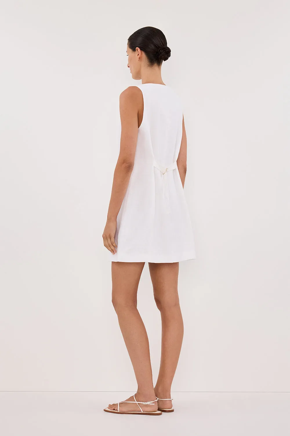 Dissh TOMMY WHITE LINEN MINI DRESS