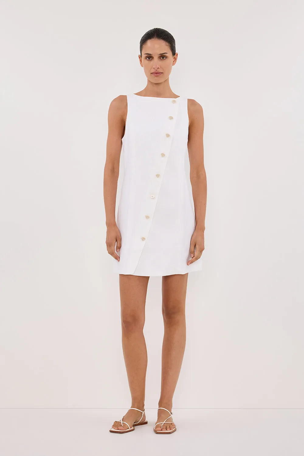 Dissh TOMMY WHITE LINEN MINI DRESS