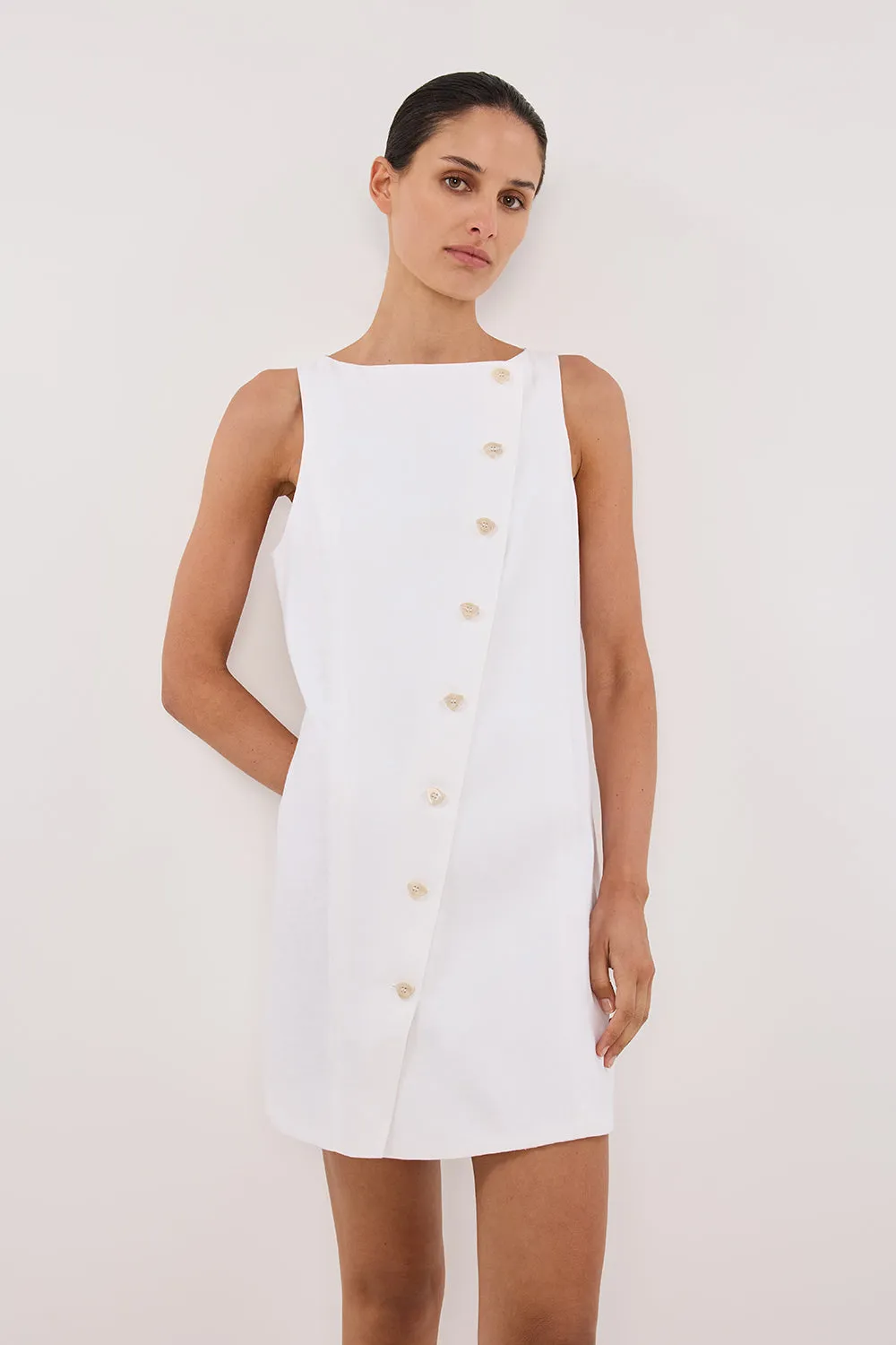 Dissh TOMMY WHITE LINEN MINI DRESS