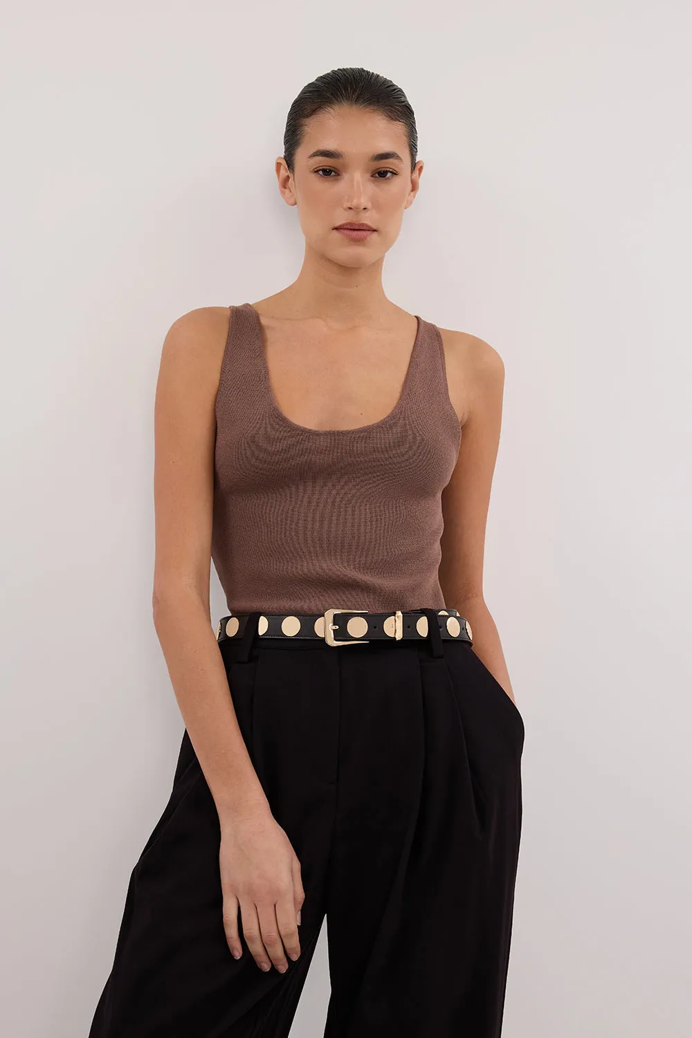 Dissh TROY TAUPE KNIT TANK
