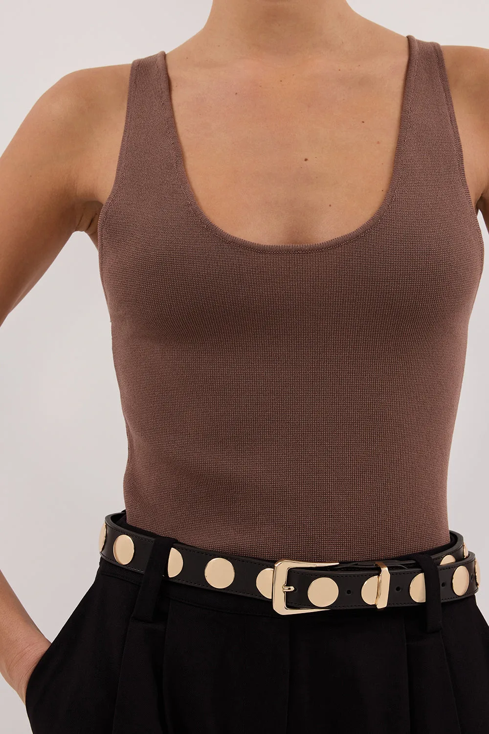 Dissh TROY TAUPE KNIT TANK