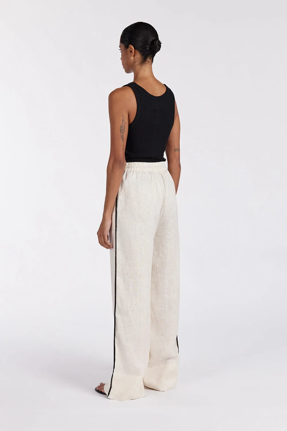 Dissh VON CREAM LINEN PANT
