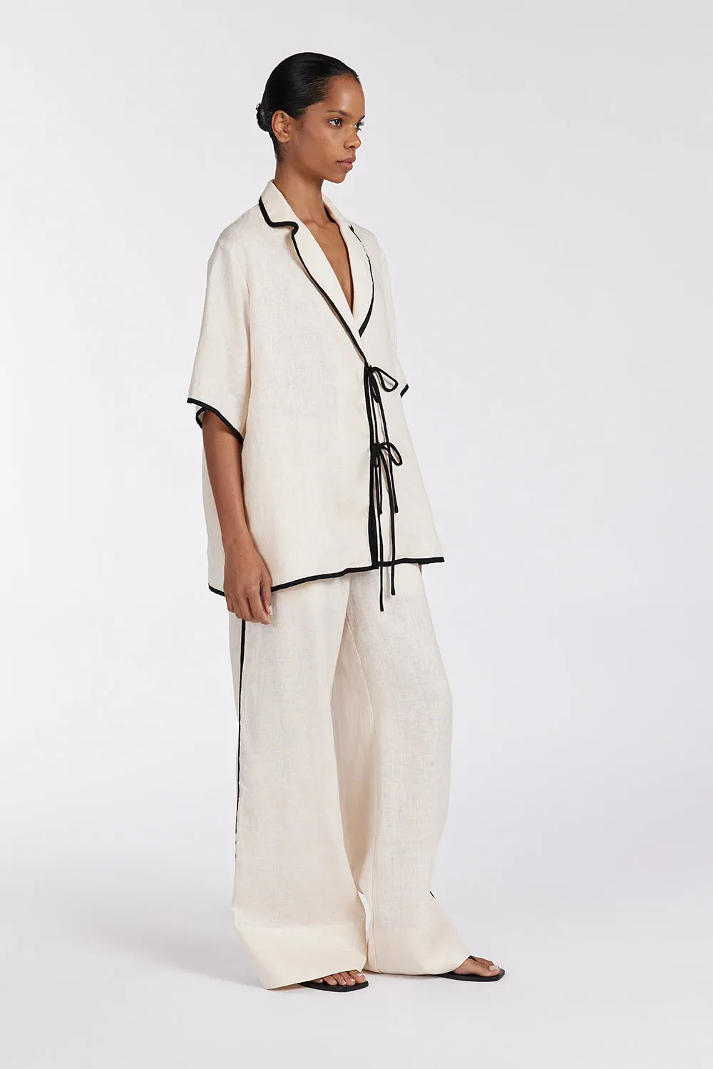 Dissh VON CREAM LINEN PANT