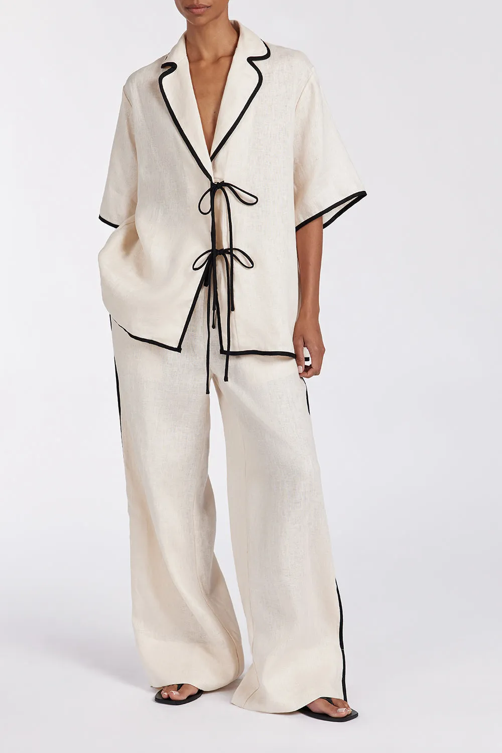 Dissh VON CREAM LINEN PANT
