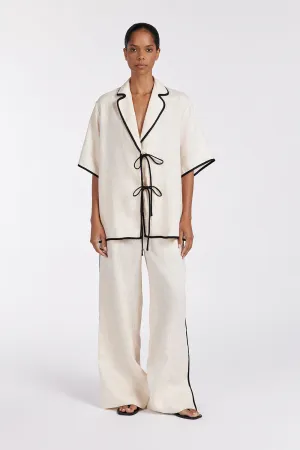 Dissh VON CREAM LINEN PANT