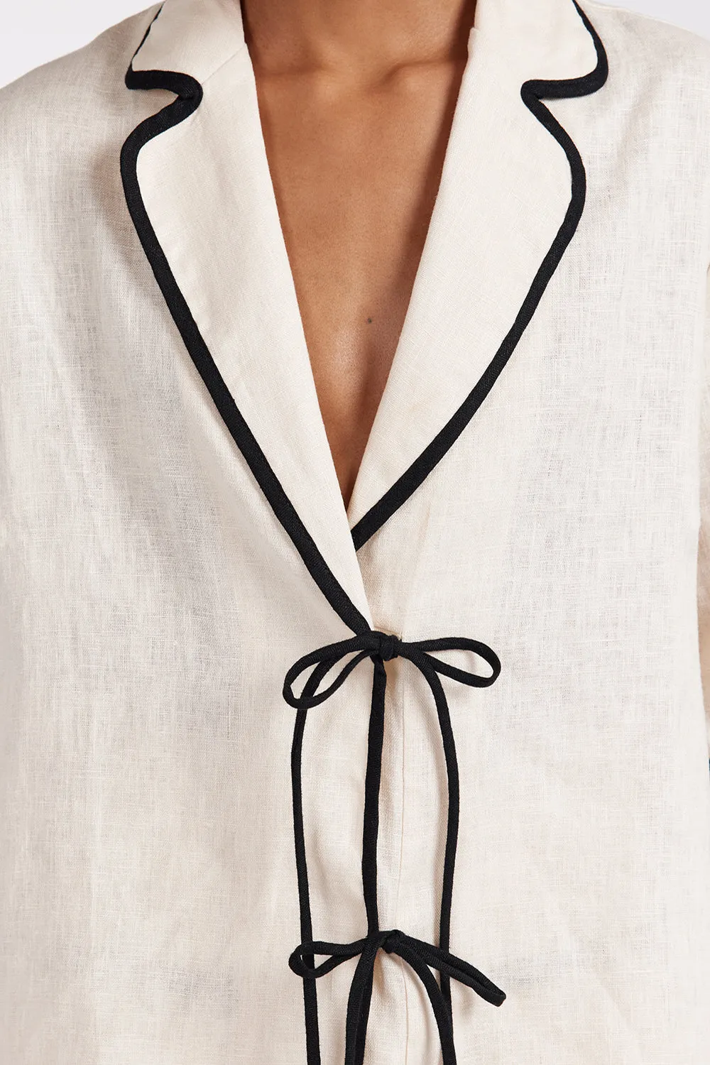 Dissh VON CREAM LINEN SHIRT