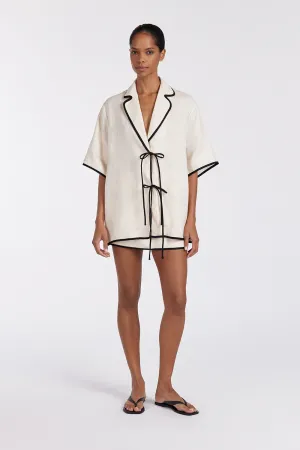 Dissh VON CREAM LINEN SKORT