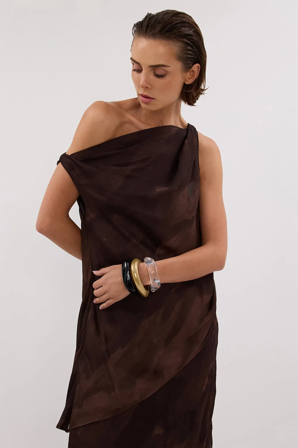 Dissh WILLOW CHOC PRINT TWIST TOP