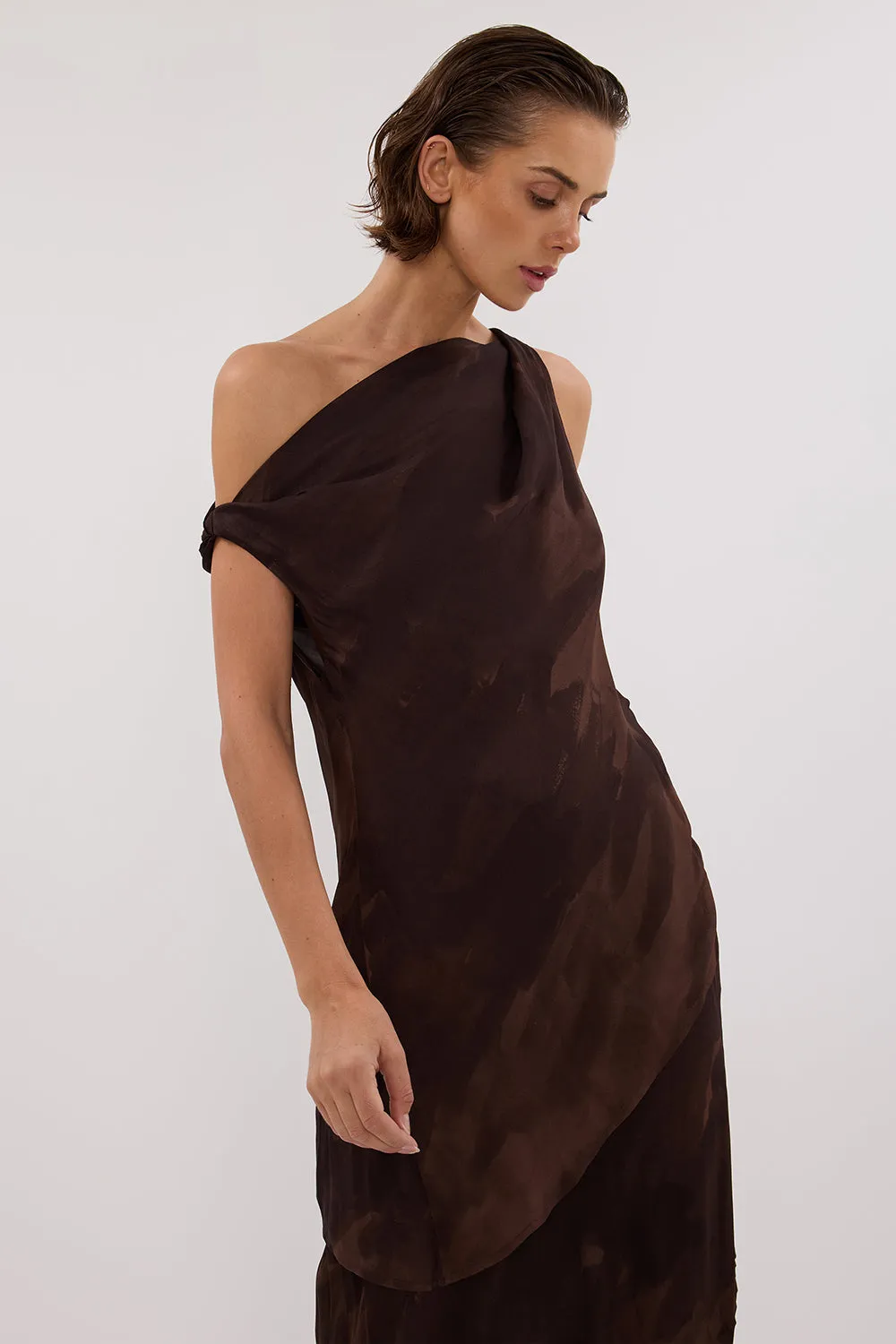 Dissh WILLOW CHOC PRINT TWIST TOP