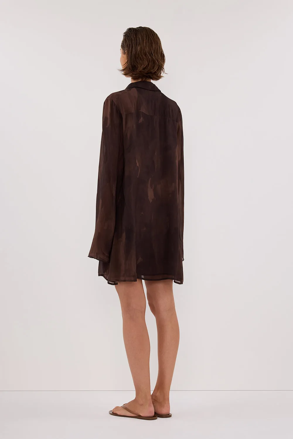 Dissh WILLOW CHOC SLEEVED MINI DRESS