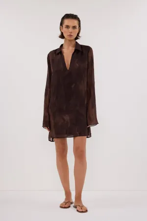 Dissh WILLOW CHOC SLEEVED MINI DRESS