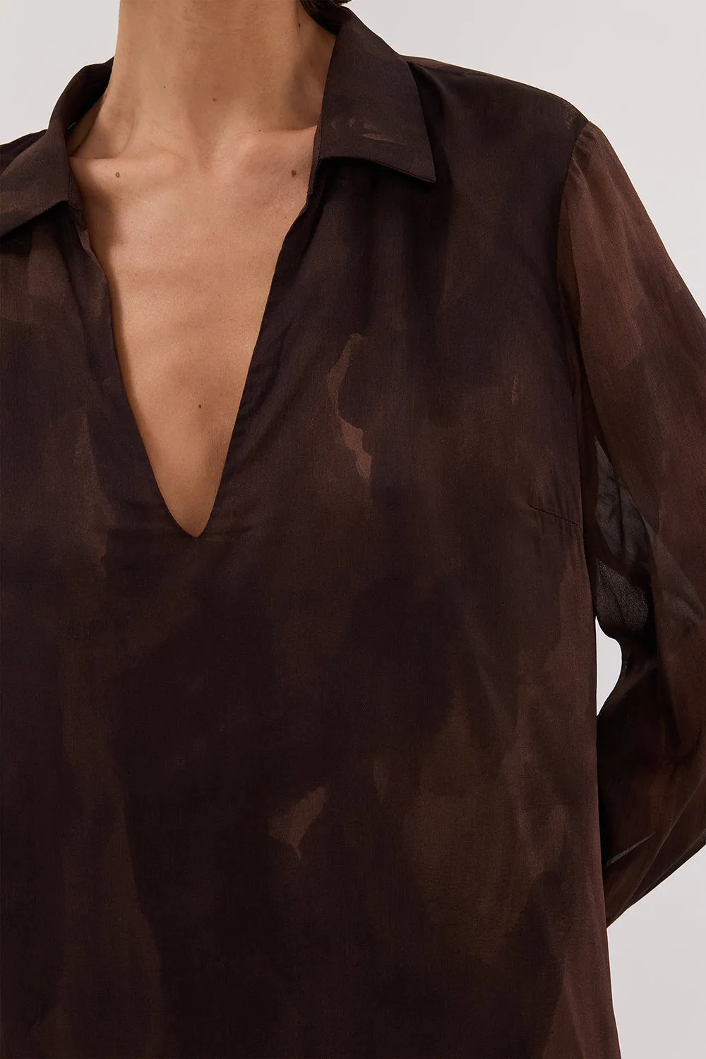 Dissh WILLOW CHOC SLEEVED MINI DRESS