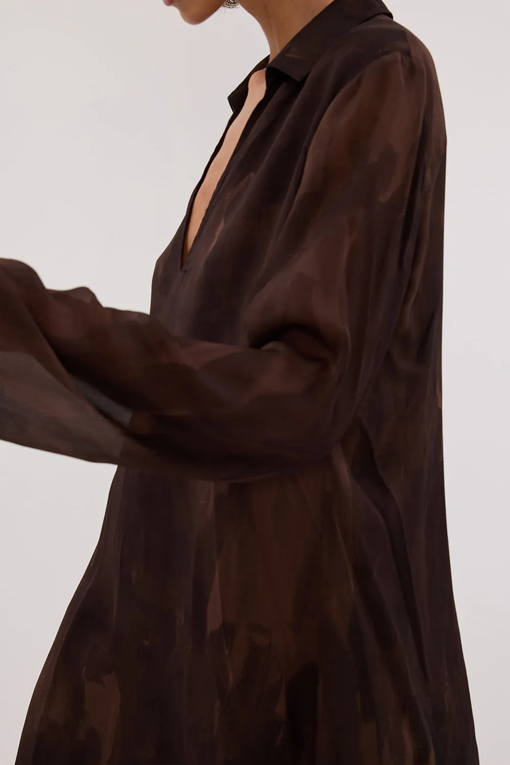 Dissh WILLOW CHOC SLEEVED MINI DRESS