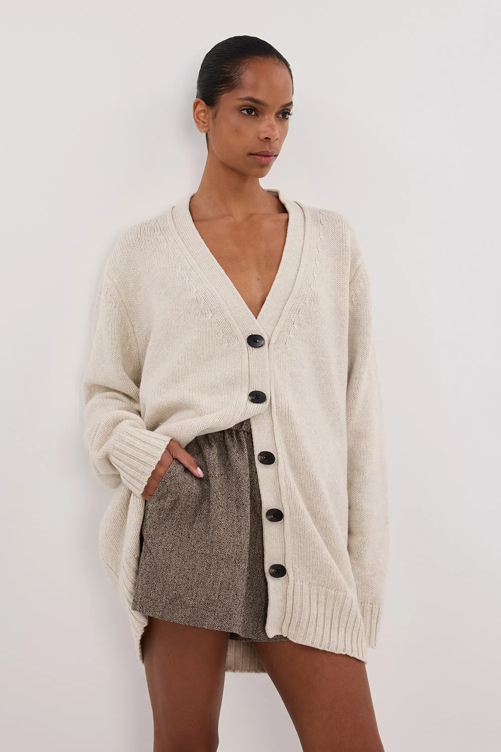 Dissh ZOE CHALK LONGLINE CARDIGAN