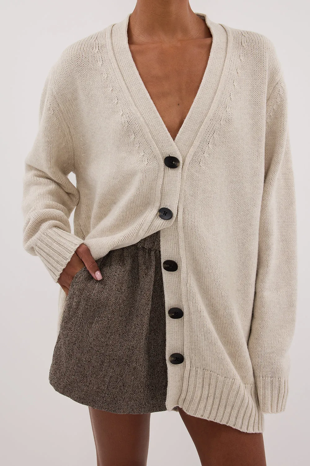 Dissh ZOE CHALK LONGLINE CARDIGAN