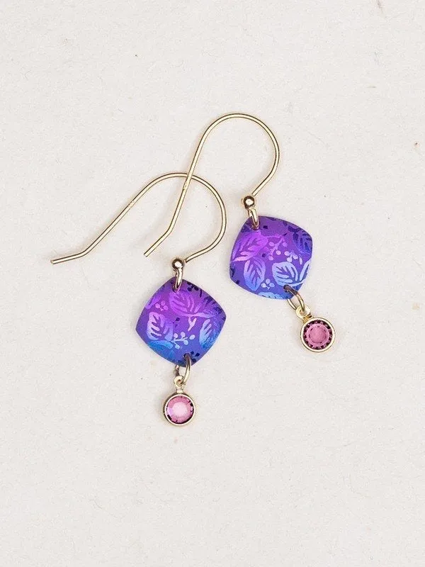 Holly Yashi Square Leaf Earrings - Purple