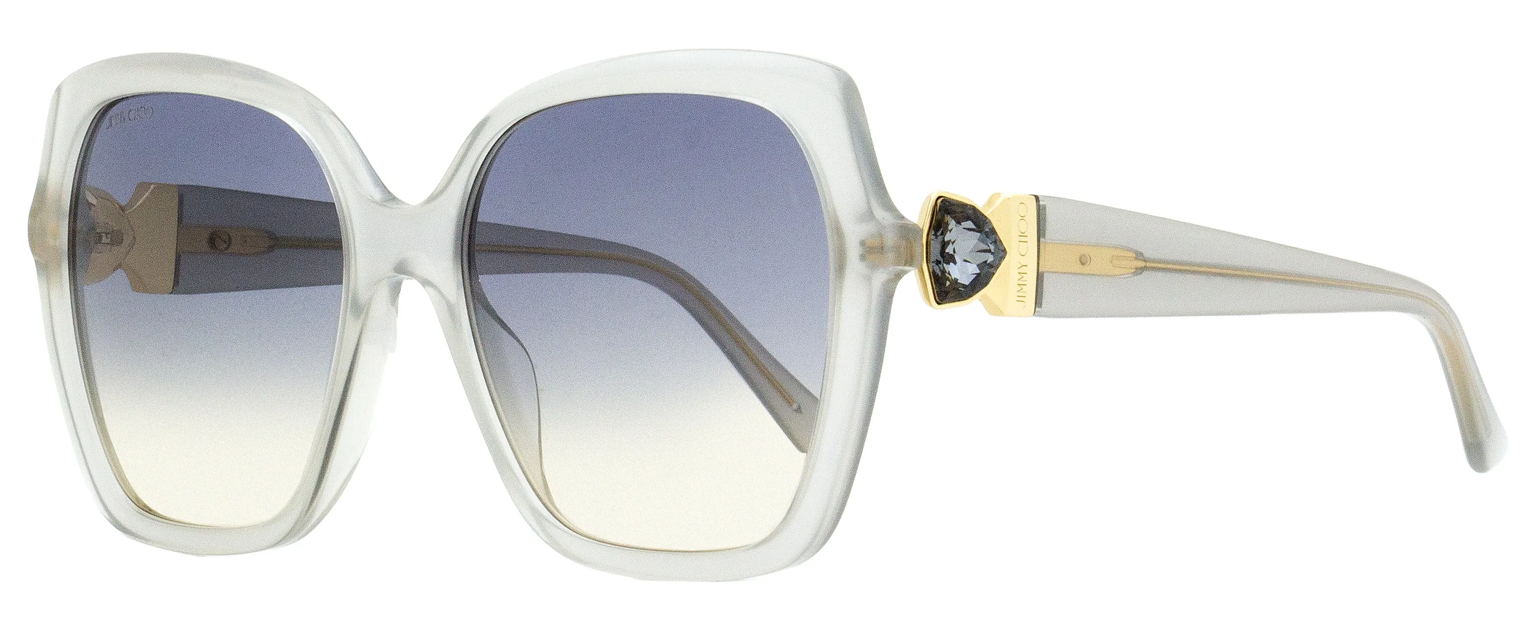 Jimmy Choo Women's Square Sunglasses Manon /G KB7FF Transparent Gray 57mm