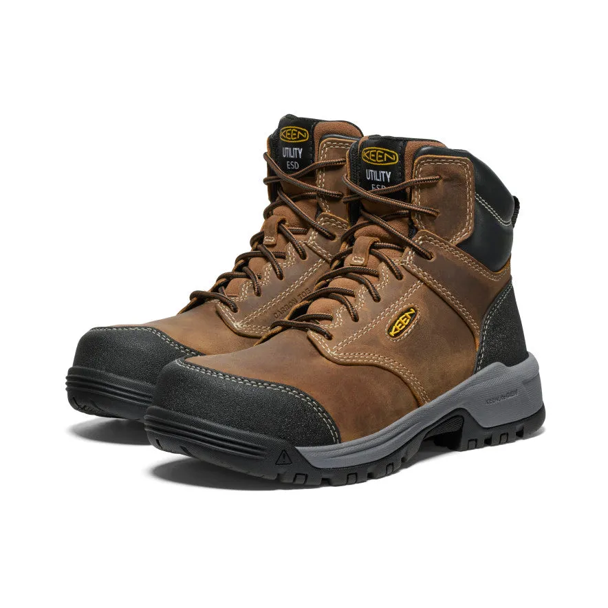 Keen Women's Evanston 6" ESD Boot (Carbon Toe)  |  Bison/Black