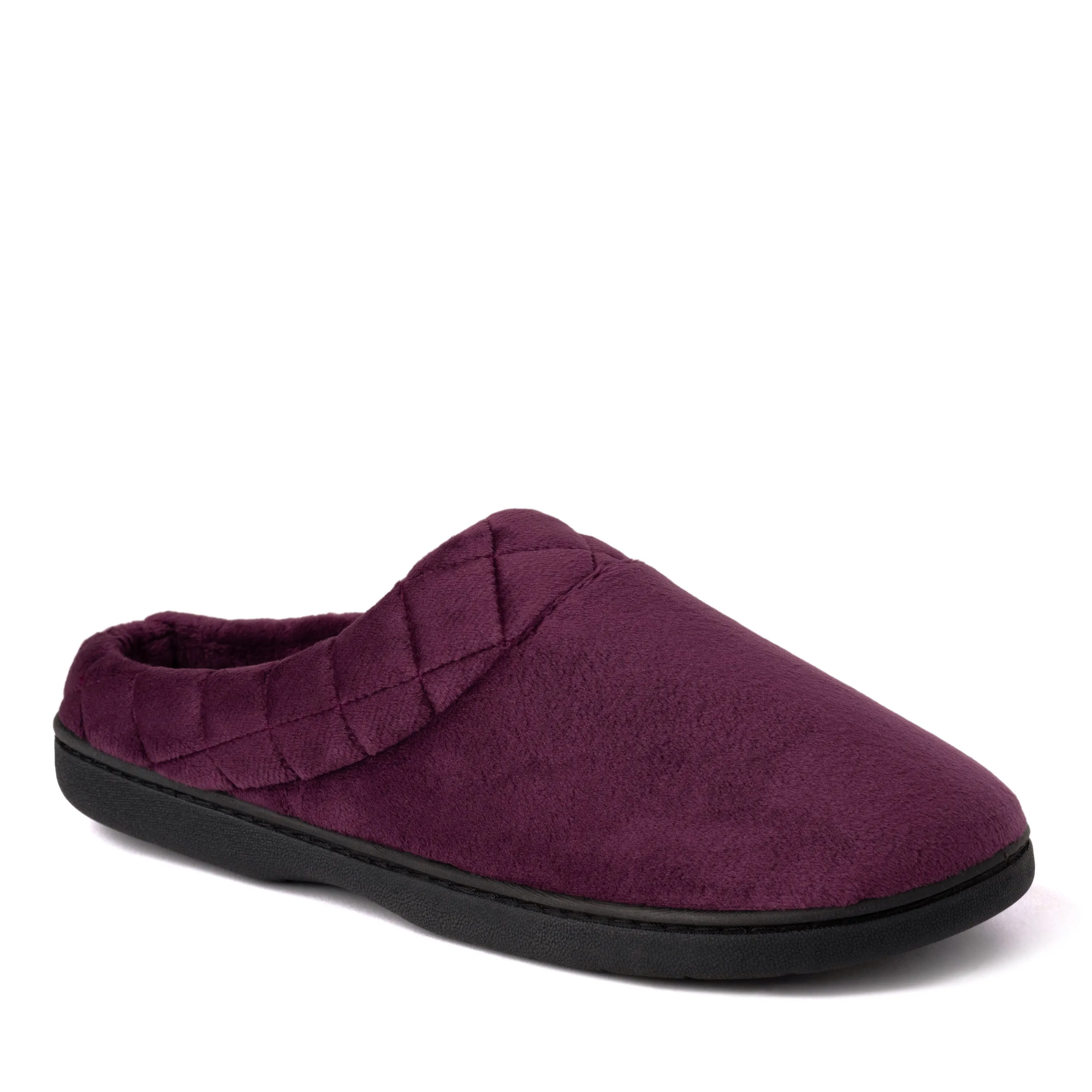 Reformation Dearfoams Women's Darcy Quilted Cuff Velour Clog Slipper