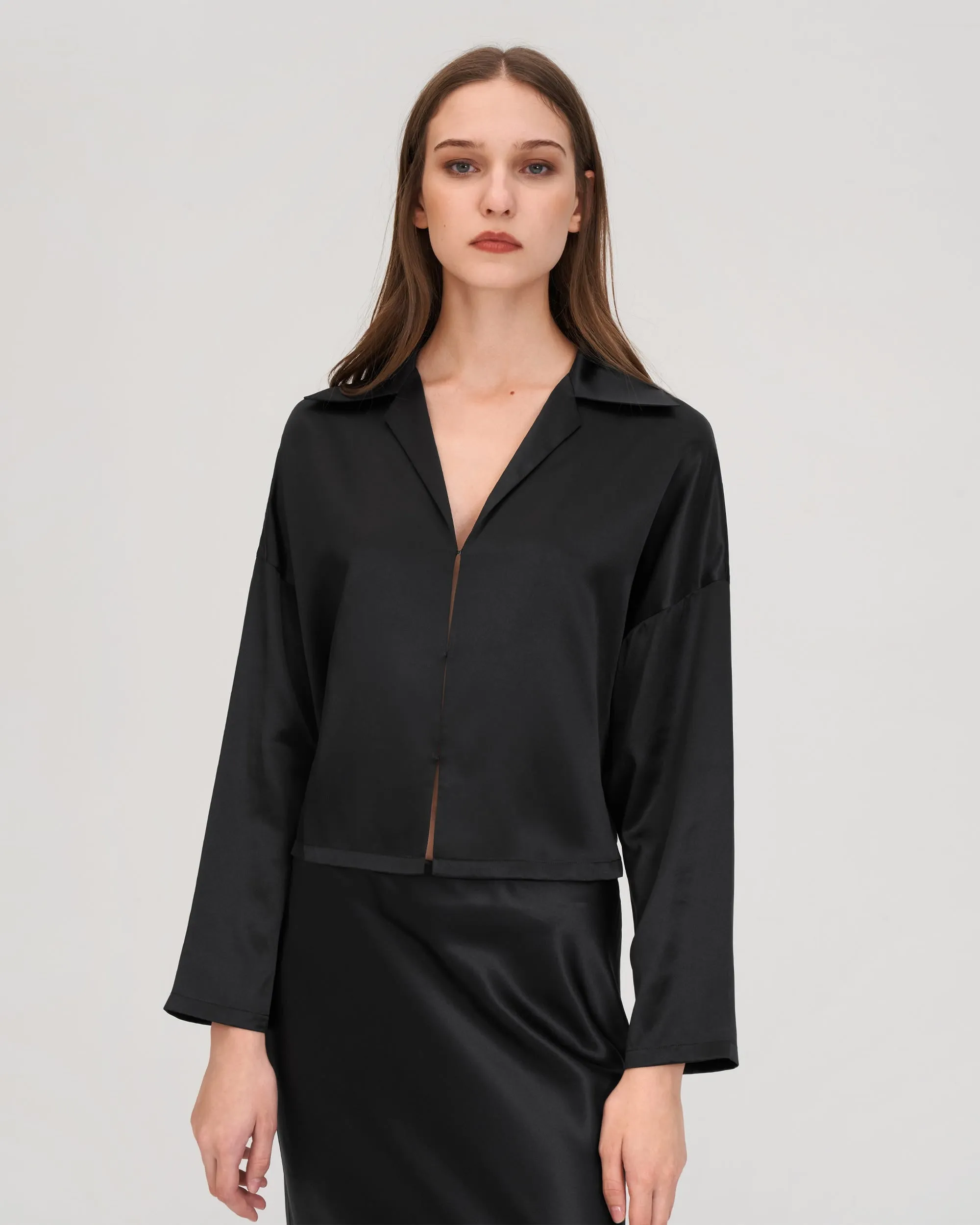 Reformation Retro Batwing Silk Osmanthus Shirt for Women