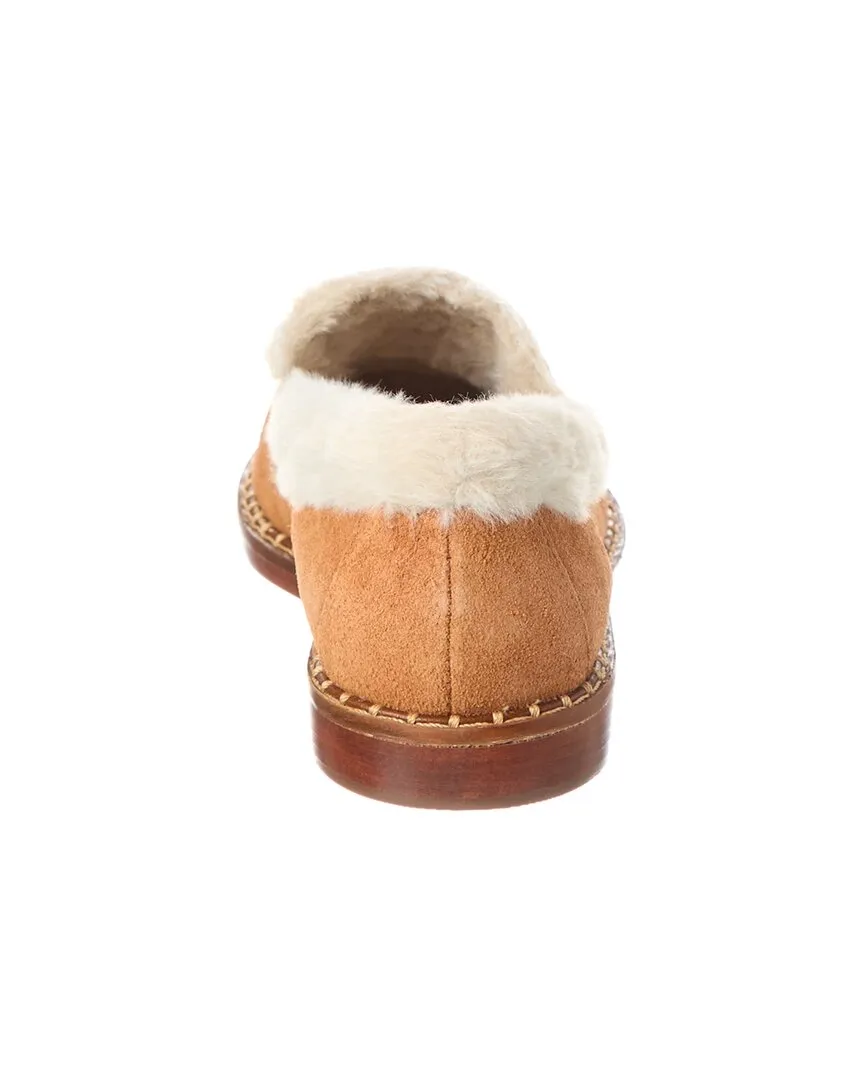 Reformation SCHUTZ Christie Furry Suede Flat