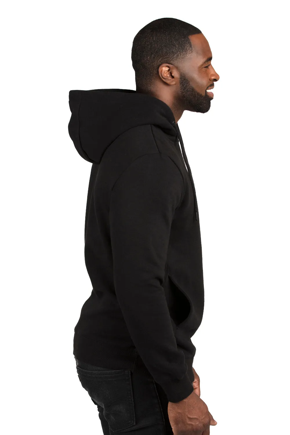 Threadfast Apparel Mens Ultimate Fleece Hooded Sweatshirt Hoodie w/ Pockets - Black