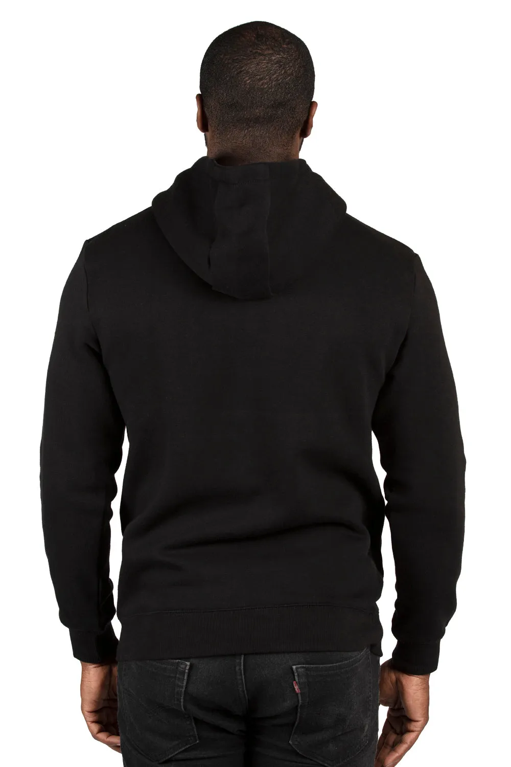 Threadfast Apparel Mens Ultimate Fleece Hooded Sweatshirt Hoodie w/ Pockets - Black