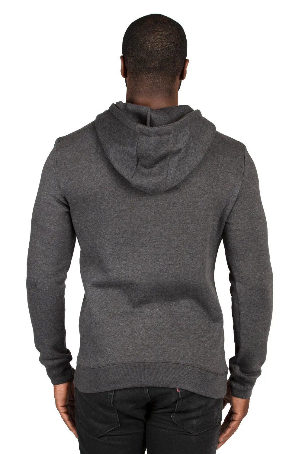 Threadfast Apparel Mens Ultimate Fleece Hooded Sweatshirt Hoodie w/ Pockets - Heather Charcoal Grey
