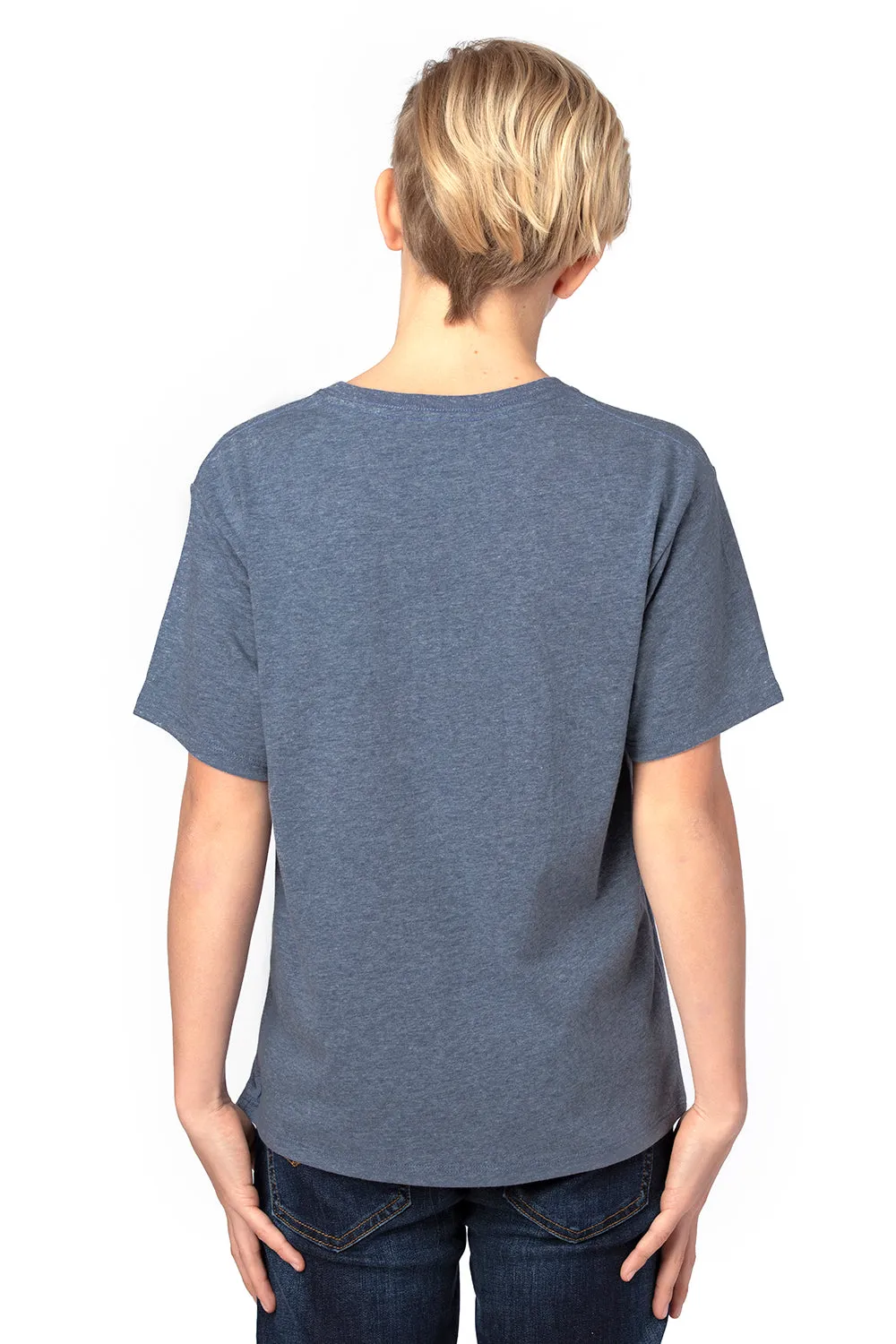 Threadfast Apparel Youth Ultimate Short Sleeve Crewneck T-Shirt - Heather Navy Blue