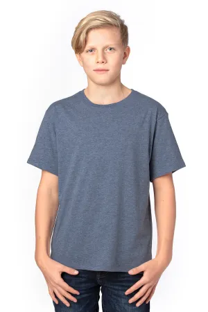 Threadfast Apparel Youth Ultimate Short Sleeve Crewneck T-Shirt - Heather Navy Blue